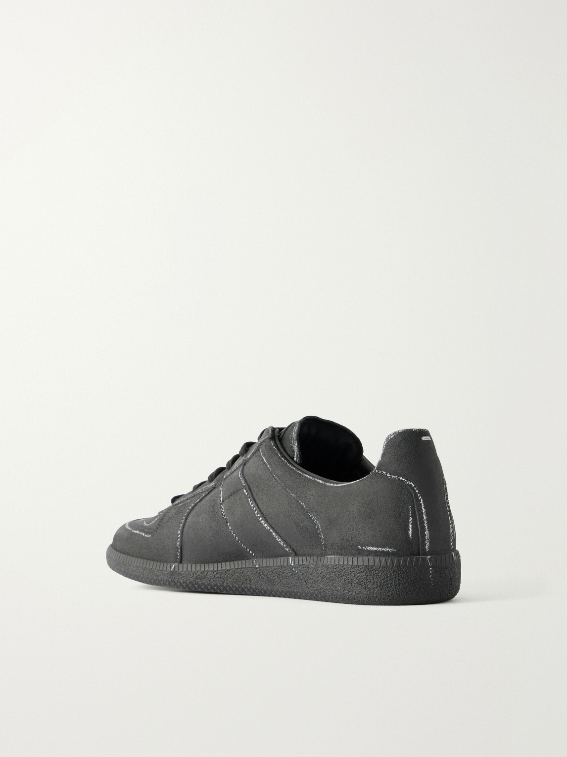 Maison Margiela - Replica Blackboard-Effect Leather Sneakers - Black