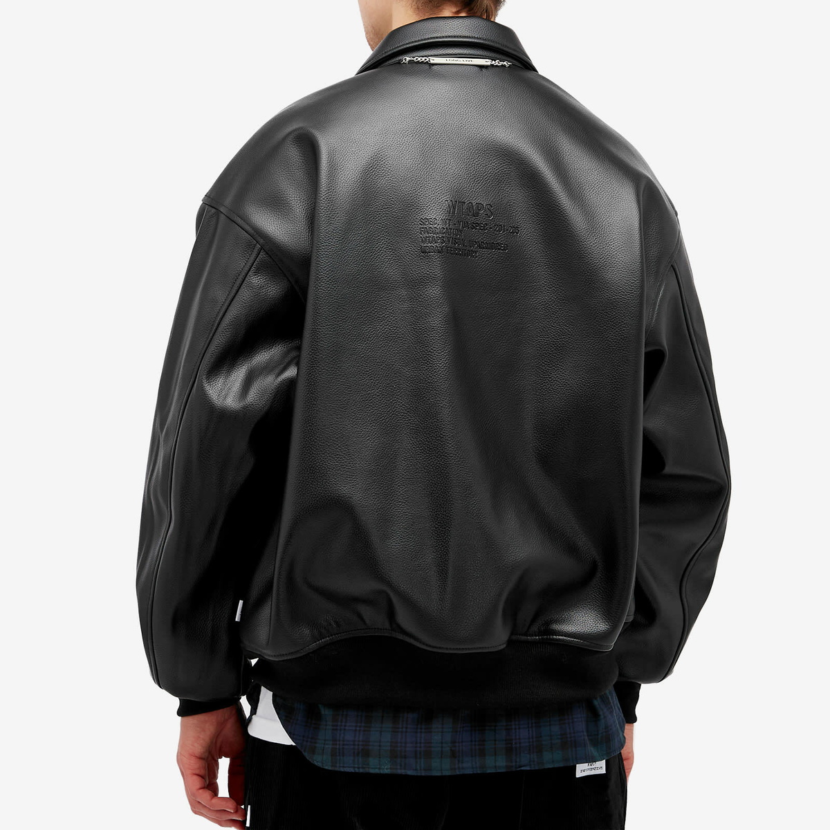 WTAPS Men's 04 Synthetic Leather Flight Jacket in Black WTAPS