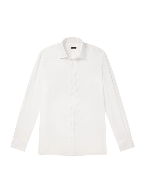 Photo: Rubinacci - Cutaway-Collar Cotton-Twill Shirt - White