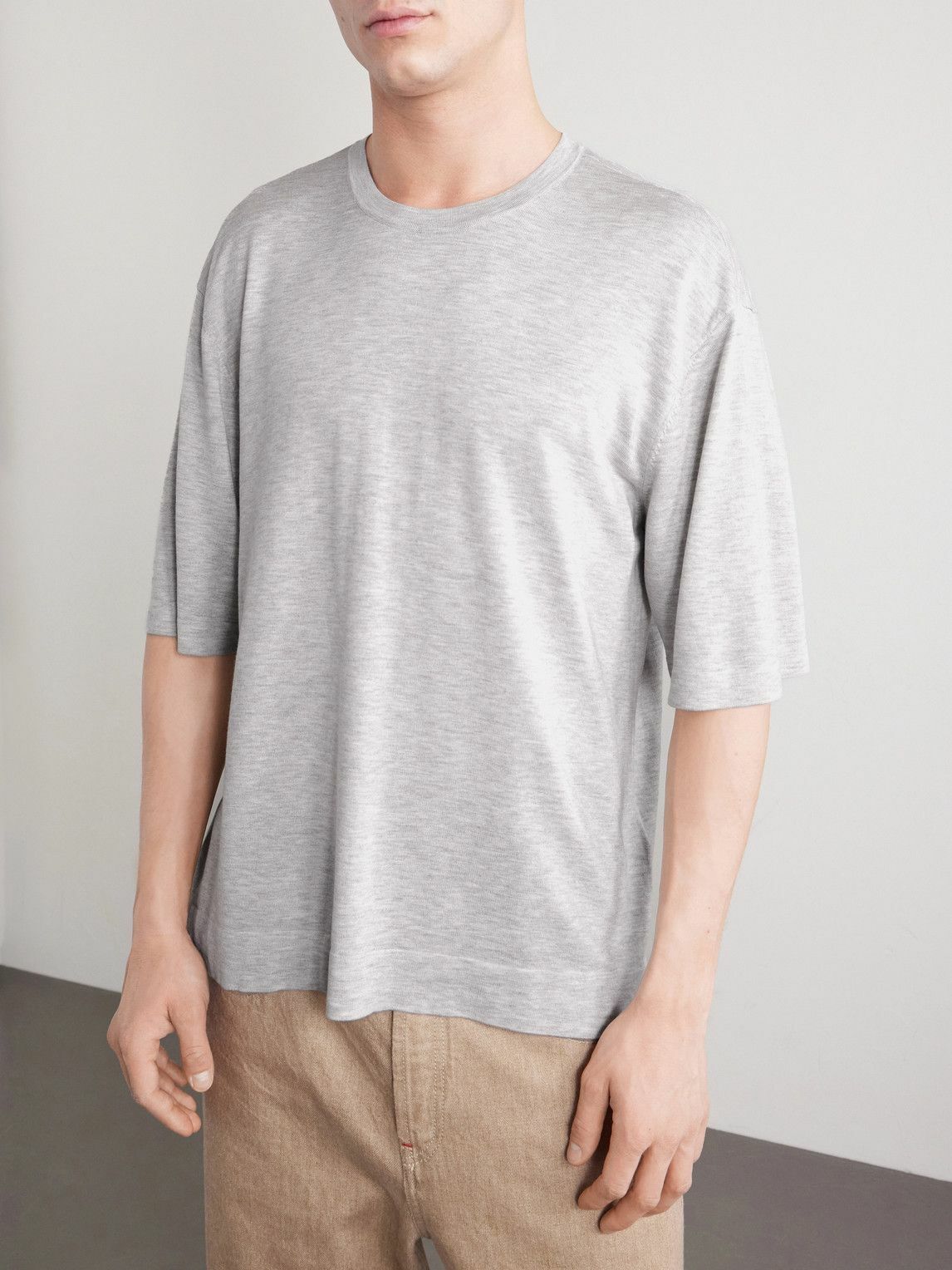 Officine Générale - Boris Lyocell and Wool-Blend T-Shirt - Gray