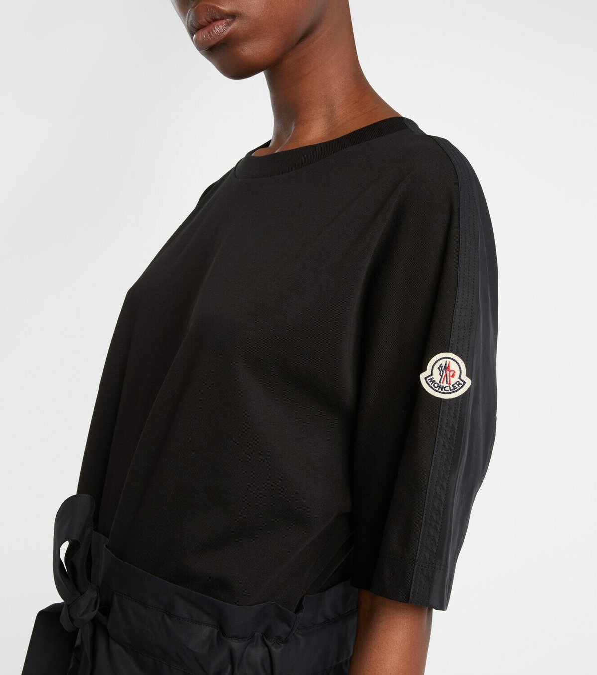 Moncler Belted cotton-blend jersey minidress