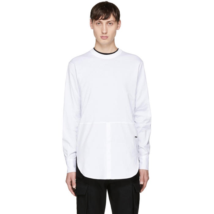 Photo: Dsquared2 White and Black F.12 Amish Sweater and Shirt Set