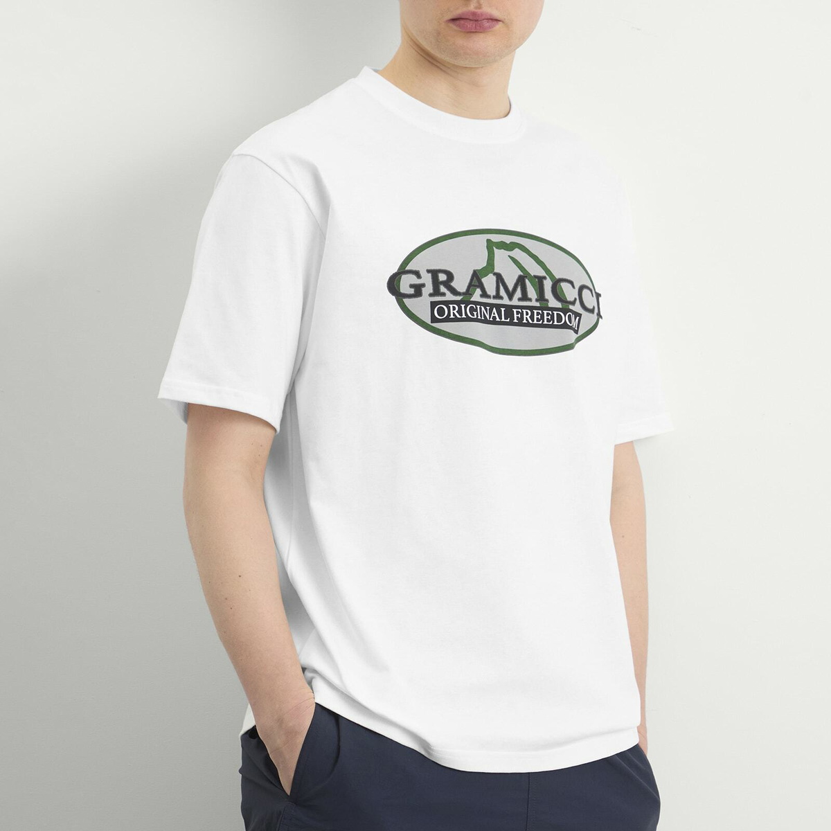 Gramicci Men's Half Dome T-Shirt in White