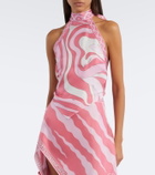Pucci Marmo halterneck silk twill scarf top