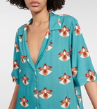 Adriana Degreas Vintage Orchid V-neck printed shirt