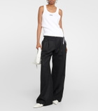 Jean Paul Gaultier Logo lace-up cotton tank top