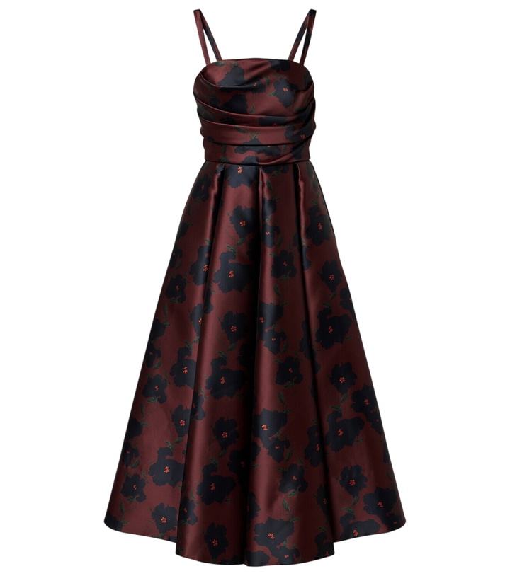 Photo: Emilia Wickstead Jannie floral draped bustier dress