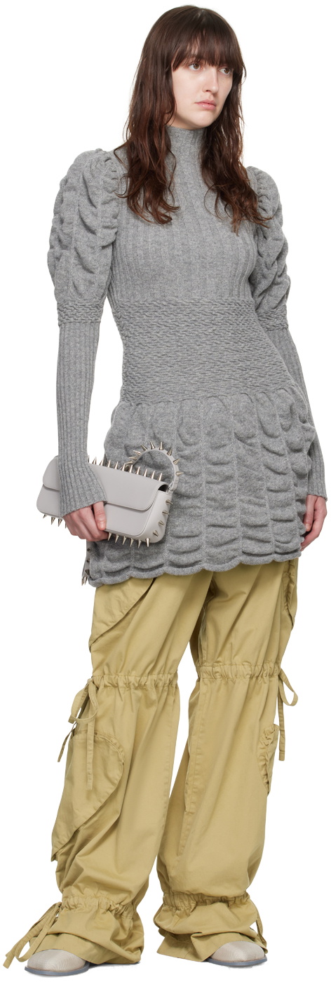 Paula Canovas Del Vas Gray Frosting Minidress