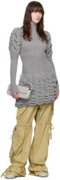 Paula Canovas Del Vas Gray Frosting Minidress