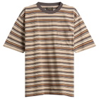 Beams Plus Men's Multi Stripe Pocket T-Shirt in Grey