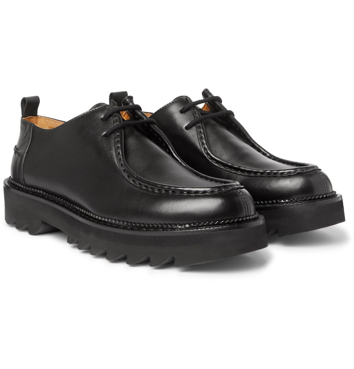 Photo: AMI - Leather Derby Shoes - Black