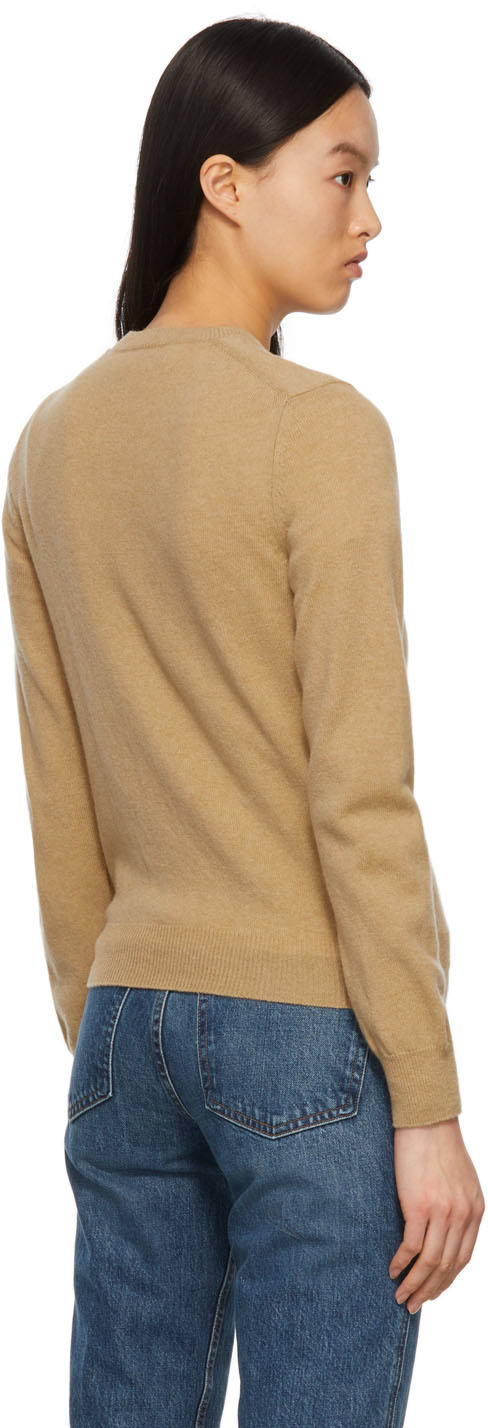 COMME des GARÇONS PLAY Tan Heart Patch Cardigan