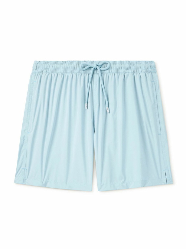 Photo: FEDELI - Madeira Airstop Straight-Leg Mid-Length Swim Shorts - Blue