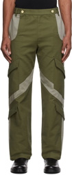 Dion Lee Khaki Cotton Cargo Pants