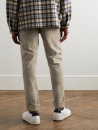 Incotex - Tapered Pleated Stretch-Cotton Twill Trousers - Neutrals