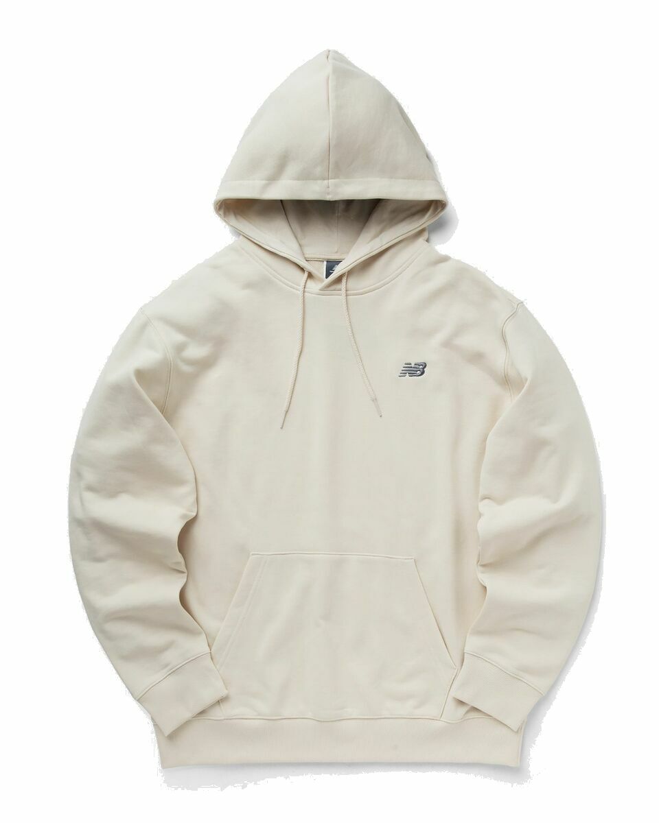 Photo: New Balance Sport Essentials Small Logo French Terry Hoodie Beige - Mens - Hoodies