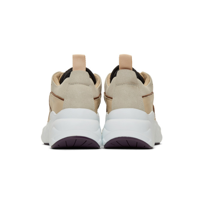 Acne Studios Beige and White Manhattan Sneakers