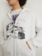 Enfants Riches Déprimés - I Still Have Hope Printed Cotton-Jersey Zip-Up Hoodie - Neutrals