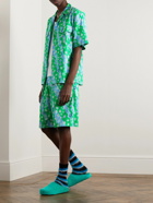 Marni - Straight-Leg Floral-Print Cotton-Poplin Shorts - Green