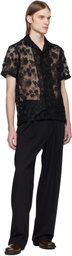 CMMN SWDN Black Duane Floral Mesh Shirt