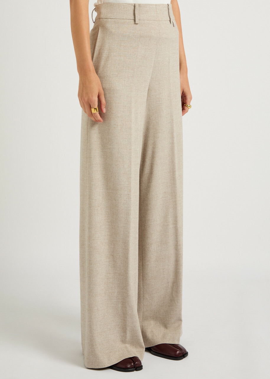 Herno Wide-leg Woven Trousers Beige
