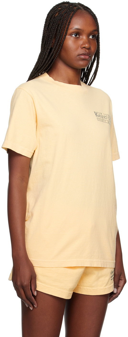 Sporty & Rich Yellow 'NY Racquet Club' T-Shirt Sporty & Rich