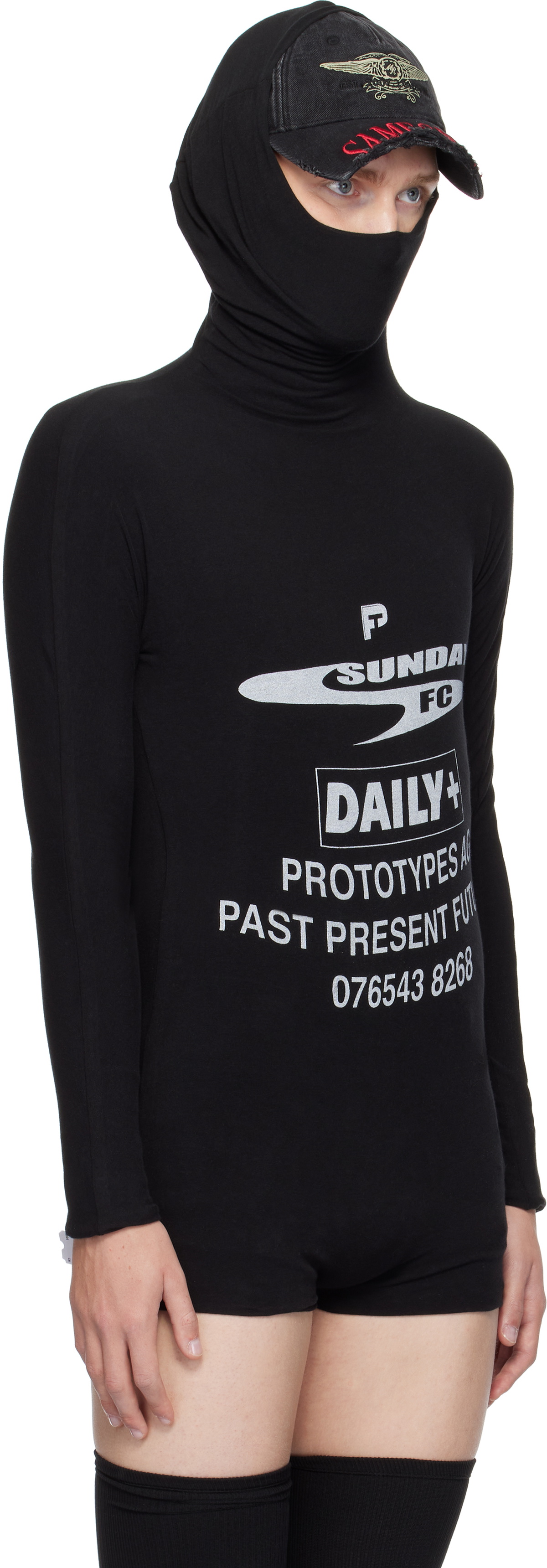 Prototypes Black Twisted Hood Longsleeve Hoodie