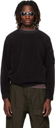 C.P. Company Black Cotton Chenille Lens Sweater