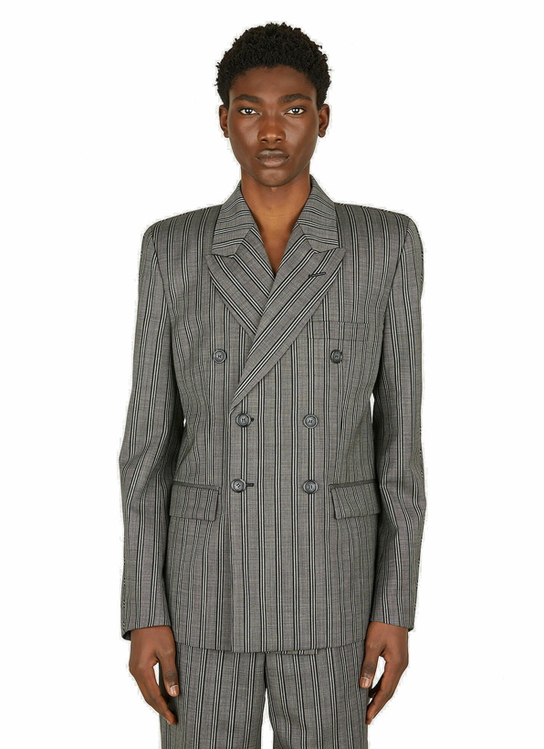 Photo: Striped Tailored Blazer in Grey