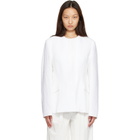 TOTEME White Jacquard Cotton Blazer