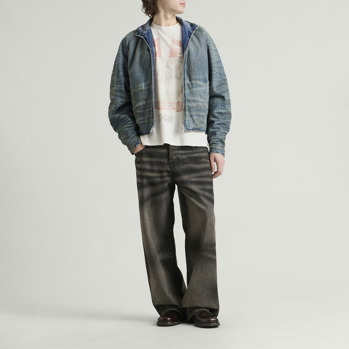 Diesel Men's Barus Denim Jacket in Dirty Denim