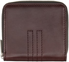 Rick Owens Burgundy Zipped Wallet