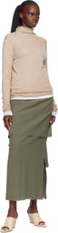 Lauren Manoogian Beige Super Fine Funnel Turtleneck