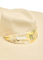 Zimmermann Scarf-embellished Straw sun hat Multi Floral