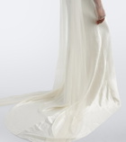 Danielle Frankel Bridal Mari caped wool and silk gown
