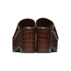 Staud Brown Croc Lili Platform Sandals