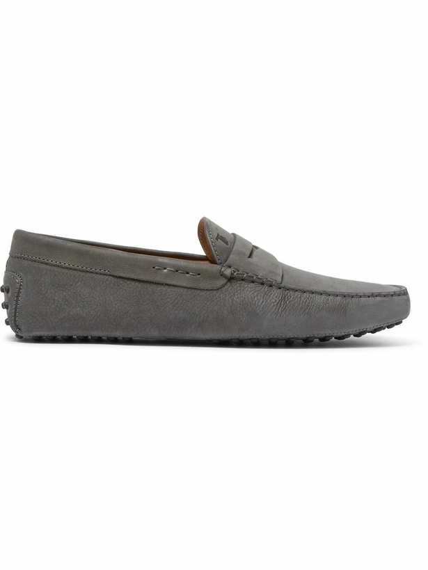 Photo: Tod's - Gommino Suede Driving Shoes - Gray