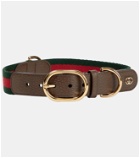 Gucci - Web Stripe L/XL faux leather dog collar
