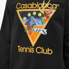 Casablanca Men's Tennis Club Icon Crew Sweat in Black