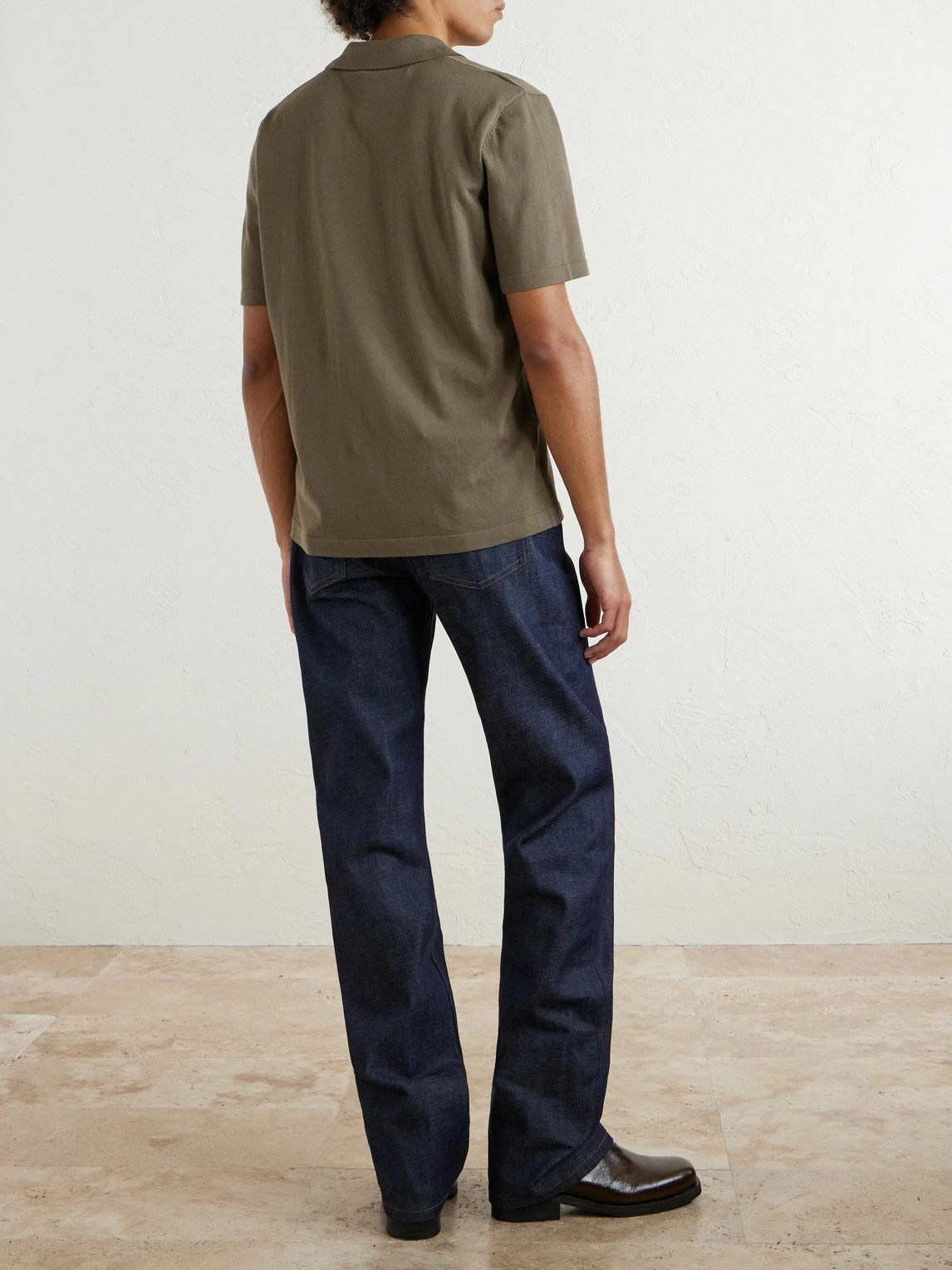 A.P.C. - Logo-Intarsia Cotton Polo Shirt - Green