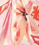 Marni - Floral cotton-blend midi wrap skirt