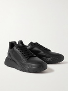 Alexander McQueen - Exaggerated-Sole Perforated Leather Sneakers - Black