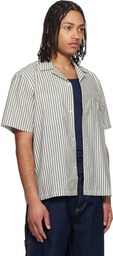 Carhartt Work In Progress Black & White Short Sleeve Leavel Stripe Shirt