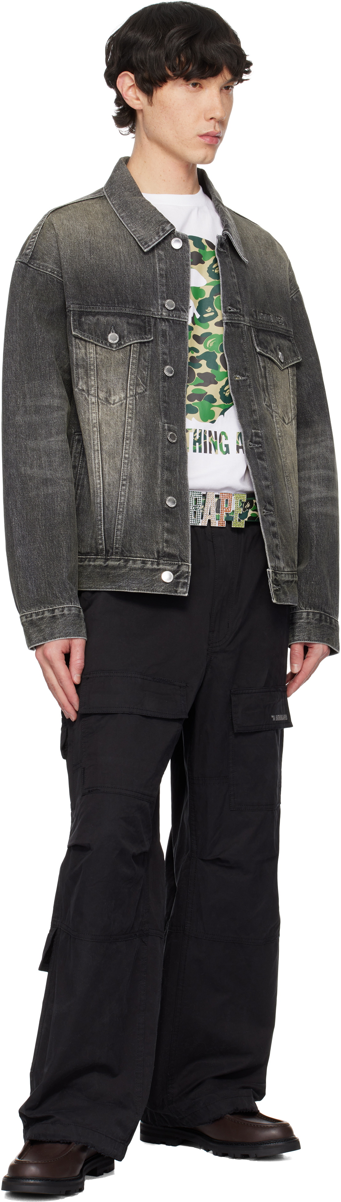BAPE Khaki ABC Camo 'Bape' Leather Belt
