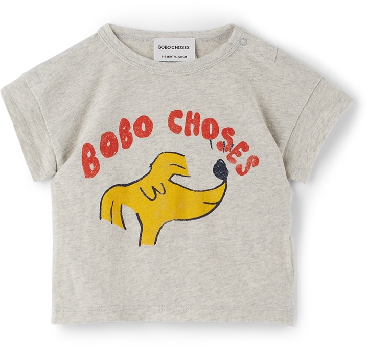 Photo: Bobo Choses Baby Grey Sniffy Dog T-Shirt
