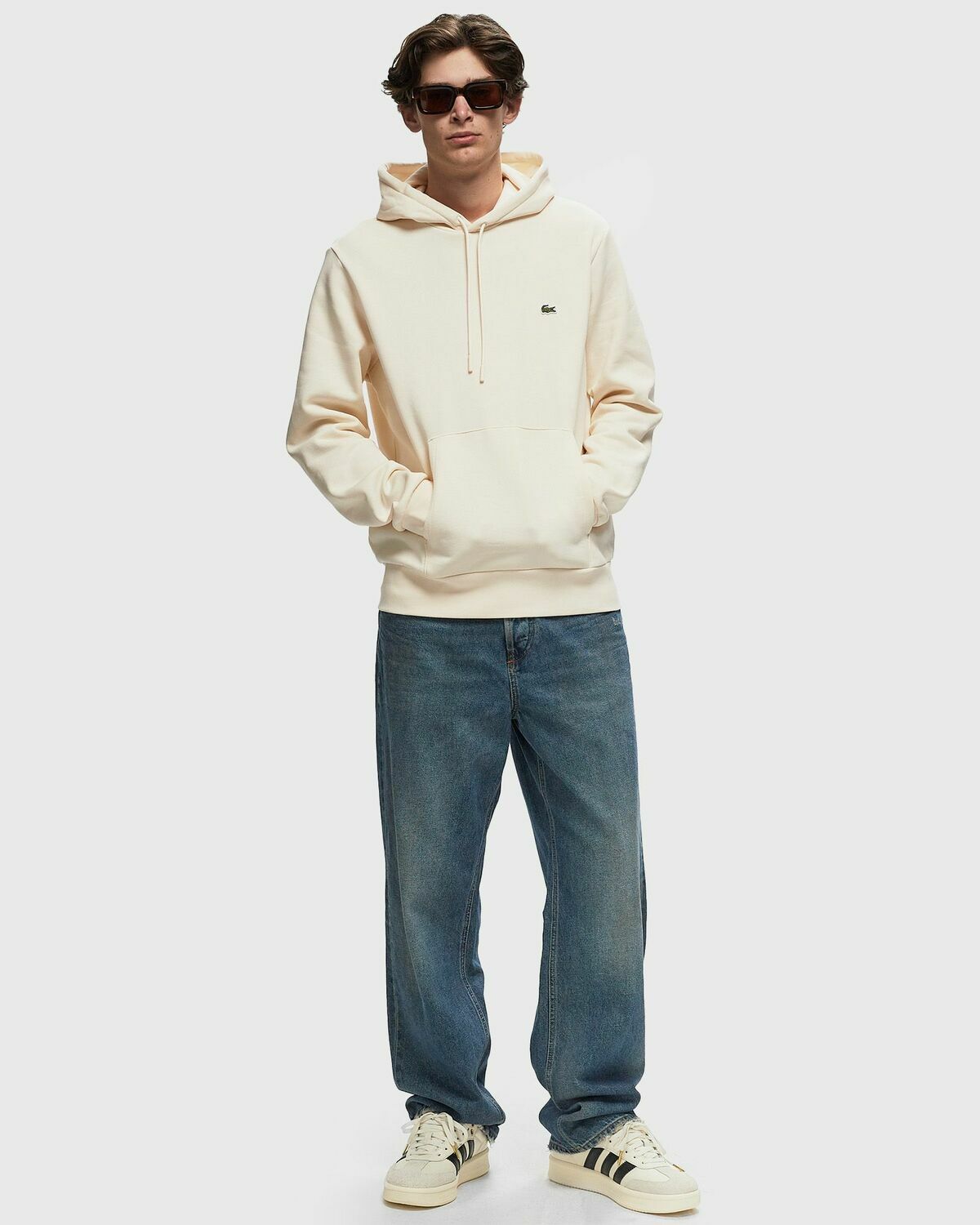 Lacoste Fleece Hoodie Beige Hoodies Lacoste