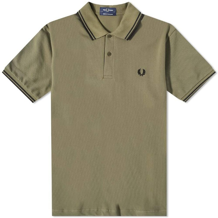 Photo: Fred Perry Men's Original Twin Tipped Polo Shirt in Uniform Green/Black