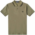 Fred Perry Men's Original Twin Tipped Polo Shirt in Uniform Green/Black