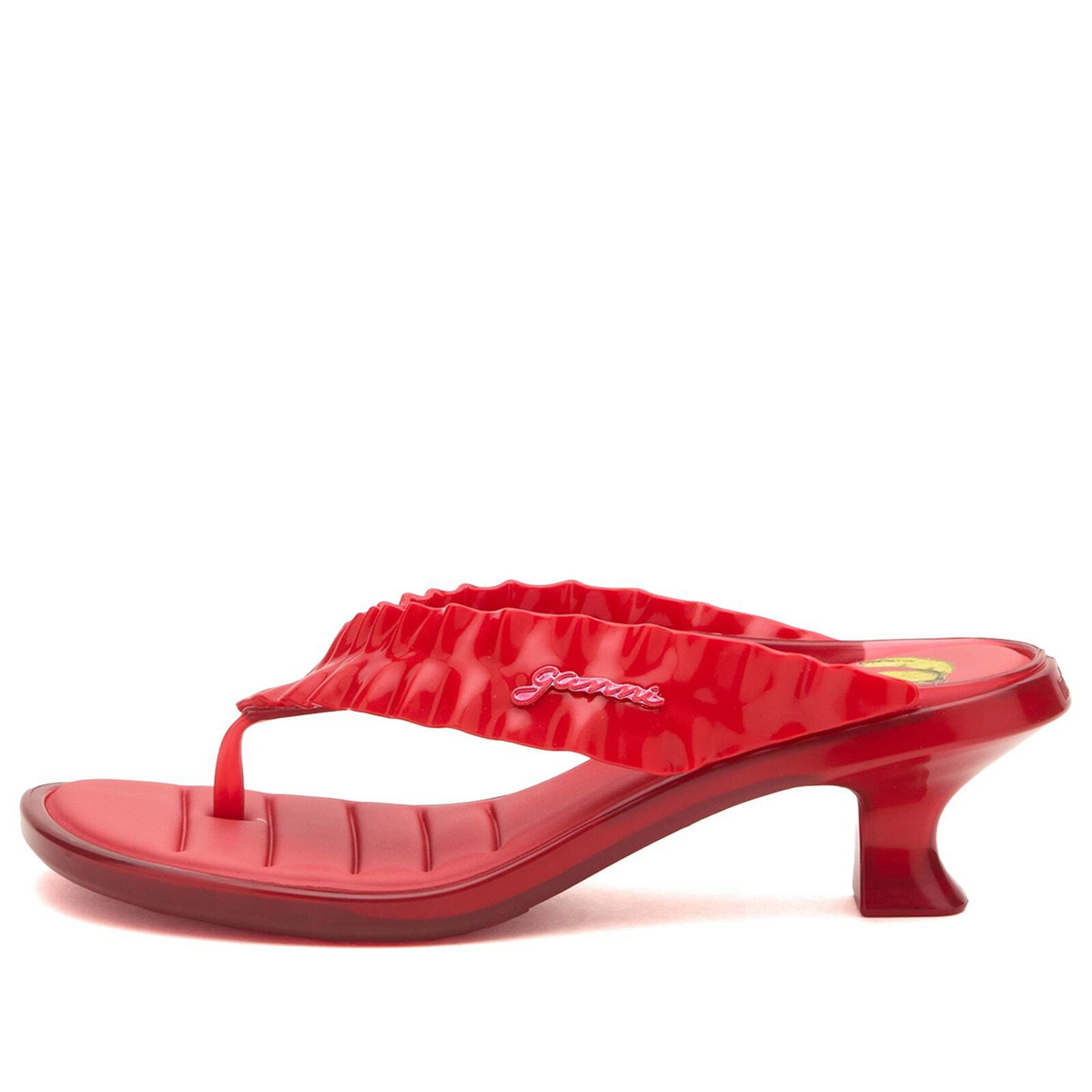 Melissa Women's x Ganni Thong Kitten Heel Sandals in Red