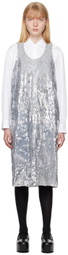 Black Comme des Garçons Silver Sequin Midi Dress